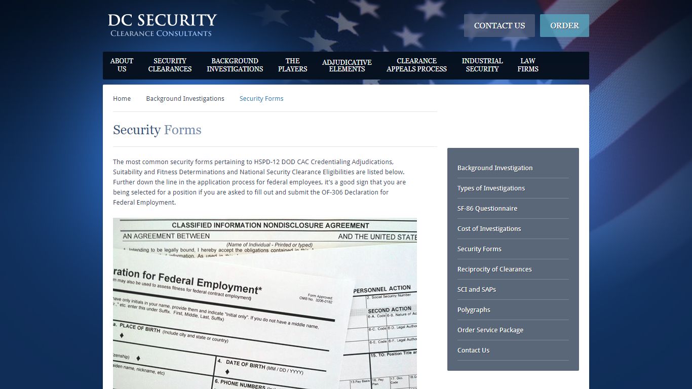 Security Forms - Background Investigations