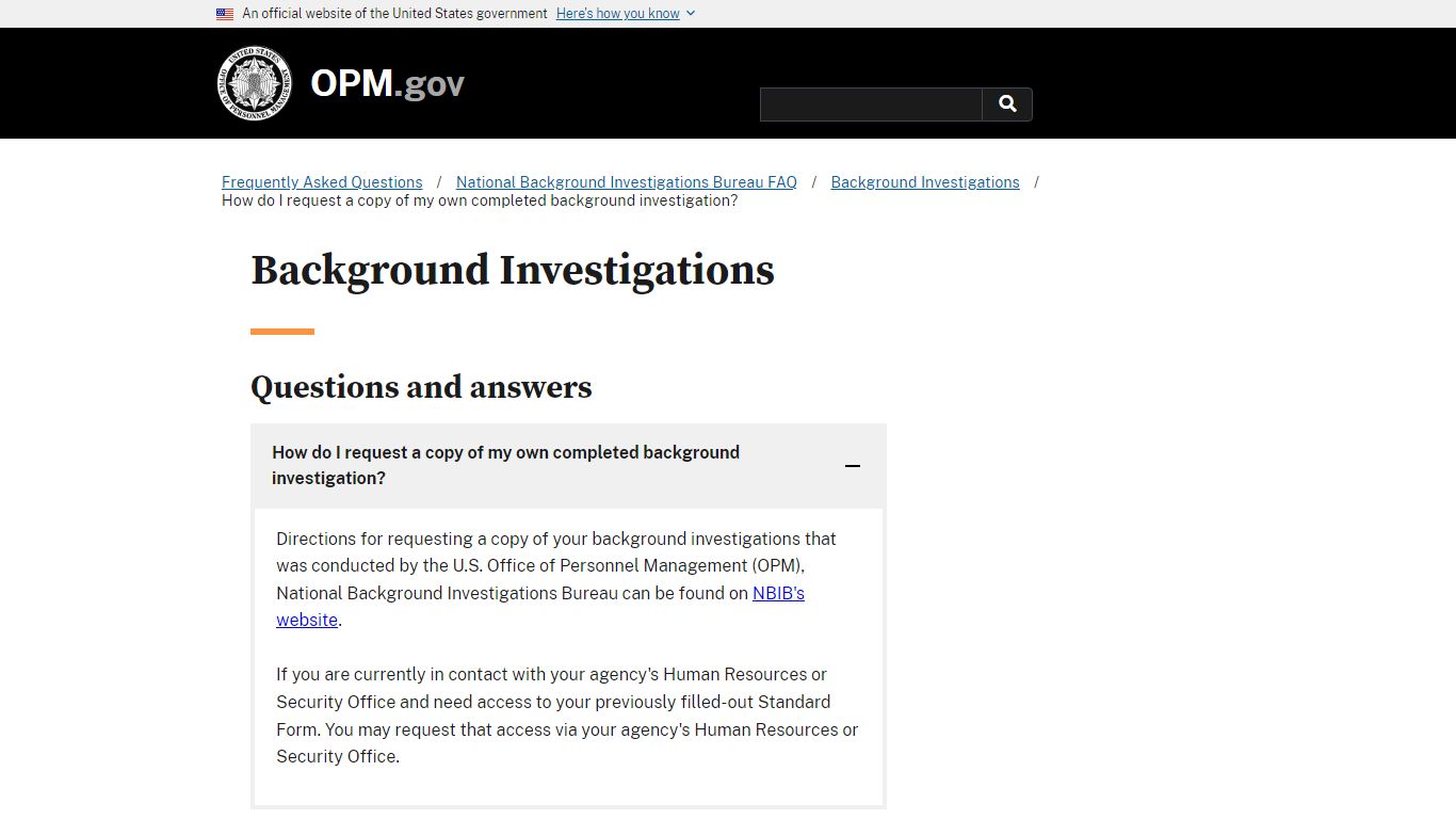 How do I request a copy of my own completed background investigation ...